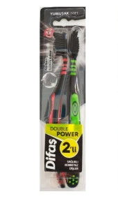 Difaş Double Power Karbon Katkılı Yumuşak Kıllı Diş Fırçası 2'li - 1