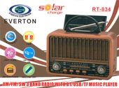 Everton Rt-834 Bluetooth Radyo-TF card-usb-Kumandalı Nostaljik Radyo Solar Güneş Panelli - 2