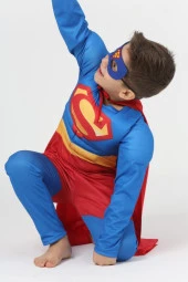 Çocuk Kaslı Superman Kostümü - Çocuk Kaslı Süpermen Kıyafeti - 5