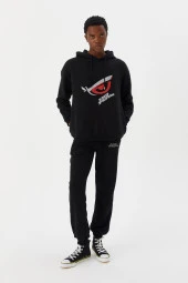 No Fear Erkek Sweatshirt Kapüşonlu Siyah M500227 - 2