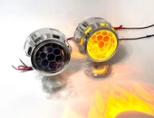 Femex Bi-Xenon Turuncu Bal Petek Desenli Far İçi Mercek 2,5 Inc Far Merceği Led Xenon Uyumlu - 2