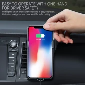 Wireless Şarjlı Araç İçi Telefon Tutucu Izgara X9 - 8