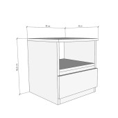 UMUT KOMODİN ANTRASİT GRİ - ATLANTİK ÇAM 45 CM 1 ÇEKMECELİ - 4