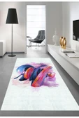 Pastel Renk Halı, Dekoratif Salon Halısı, Yolluk, Uzun Halı, Kaymaz Halı, Yıkanabilir Halı, - 5