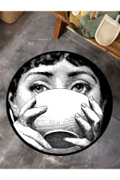 Pop-art Desenli Mutfak Halısı, Yuvarlak Halı, Salon Halısı, Banyo Paspası, Giriş İçin Yuvarlak Halı - 2