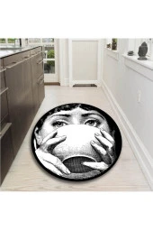 Pop-art Desenli Mutfak Halısı, Yuvarlak Halı, Salon Halısı, Banyo Paspası, Giriş İçin Yuvarlak Halı - 4