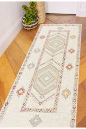 Etnik Desen Yolluk, Bej Renk Yolluk, İskandinav Desen Yolluk, Koridor Halısı, Uzun Halı, Kaymaz Halı - 1