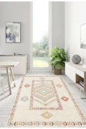 Etnik Desen Yolluk, Bej Renk Yolluk, İskandinav Desen Yolluk, Koridor Halısı, Uzun Halı, Kaymaz Halı - 4