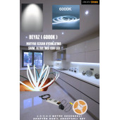Mutfak Tezgah Üstü Için Ince Cob Şerit Led 12v Adaptör Tak Çalıştır Anahtarlı ( 6000k) - 1