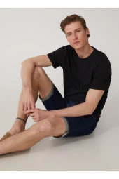 O Yaka Düz Siyah Erkek T-shirt Ts1014000281 thumbnail 3