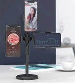 Teleskopik Masaüstü 3lü Tablet Telefon Tutucu Ayarlanır Katlanır Seviyeli Tutucu 08 - 8