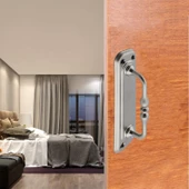 Sürgülü Kapı Çekme Kolu Tutma Kulpu Kulbu Çelik Dış Kapı Tutamağı Kol Krom 14,5 Cm thumbnail 5