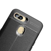 Oppo A12 Kılıf Deri Tarzı Niss Silikon Case - 10