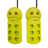 VEA 6 Lı Çift USB li Kablolu Anahtarlı Çocuk Korumalı Grup Priz - 2