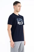 TOMMY LİFE Lacivert Yazı Baskılı O Yaka Standart Kalıp Erkek T-Shirt - 88174 - 3