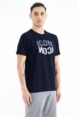 TOMMY LİFE Lacivert Yazı Baskılı O Yaka Standart Kalıp Erkek T-Shirt - 88174 - 4