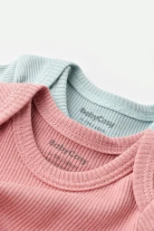 Bebek 2 Adet Kısa Kollu Body, %50 Modal Kumaş - %50 Organik Pamuk, Bebek ve Yenidoğan Serisi - CSYM11208 - 4