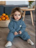 Bebek Kapüşonlu Sweatshirt ve Pantolon Seti, %100 Organik Pamuk, Bebek ve Yenidoğan Serisi - CSY8001 - 5