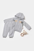 Bebek Kapüşonlu Ceket ve Pantolon Takımı, %100 Organik Pamuk, Bebek ve Yenidoğan Serisi - CSY8004 - 1