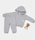 Bebek Kapüşonlu Sweatshirt ve Pantolon Seti, %100 Organik Pamuk, Bebek ve Yenidoğan Serisi - CSY8000 - 2