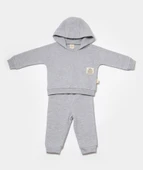Bebek Kapüşonlu Sweatshirt ve Pantolon Seti, %100 Organik Pamuk, Bebek ve Yenidoğan Serisi - CSY8000 - 3