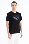 TOMMY LİFE Siyah Yazı Baskılı O Yaka Standart Kalıp Erkek T-Shirt - 88174 - 3