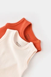 Bebek 2 Parça Kolsuz Body, %100 Organik Pamuk, Bebek ve Yenidoğan Serisi - CSYW1001 - 3