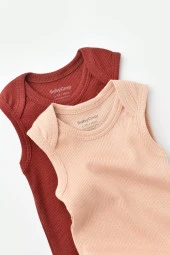 Bebek 2 Parça Kolsuz Body, %50 Modal Kumaş - %50 Organik Pamuk, Bebek ve Yenidoğan Serisi - CSYM11113 - 2