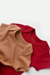 Bebek 2 Adet Kısa Kollu Body, %50 Modal Kumaş - %50 Organik Pamuk, Bebek ve Yenidoğan Serisi - CSYM11211 - 2