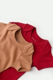 Bebek 2 Adet Kısa Kollu Body, %50 Modal Kumaş - %50 Organik Pamuk, Bebek ve Yenidoğan Serisi - CSYM11211 - 3