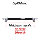 Erciyes Kulp Mobilya Mutfak Dolabı Çekmece Dolap Kulpları Kapak Kulpu Kulbu Siyah 96 mm Metal - 6