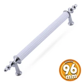Erciyes Kulp Mobilya Mutfak Dolabı Çekmece Dolap Kulpları Kapak Kulpu Kulbu Beyaz Krom 96 mm Metal - 1