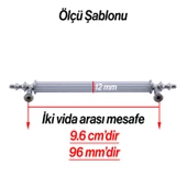 Erciyes Kulp Mobilya Mutfak Dolabı Çekmece Dolap Kulpları Kapak Kulpu Kulbu Beyaz Krom 96 mm Metal - 5
