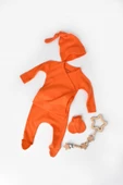 Bebek 4’lü Takım Pantolon, T-shirt, Şapka, Eldiven, Bebek ve Yenidoğan Serisi,Hastane Çıkış Seti - 1