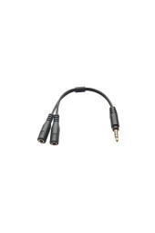 Hy-x77 Siyah Audio + Mic To 3,5mm 0.15m Kulaklık Çevirici - 1