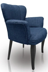 Nemeron Kollu Berjer Keten Silinebilir Leke Tutmaz Kumaş Çay Seti Cafe Otel Tekli Koltuk - Lacivert thumbnail 2