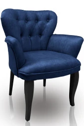 Nemeron Kollu Berjer Chester Kapitone Silinebilir Leke Tutmaz Kumaş Çay Seti Cafe Otel Tekli Koltuk Lacivert - 1