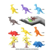 683 Toy Play 12 Parça Renkli Mini Dinozor Figür Seti 4-6 cm - 6