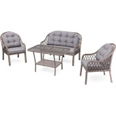 Grassgarden Defne 2+1+1 Alüminyum Üzeri Örgü Rattan Bahçe Balkon Mobilyası - 1