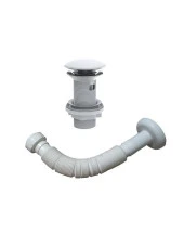 İzyapı Click Clack Taşma Deliksiz Beyaz Başlık + Körüklü Gider Borusu - 1