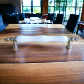 Gül Gerçek Porselen Siyah Beyaz 96 Mm Kulpları Mobilya Mutfak Dolabı Çekmece Dolap Kulpu Kulbu thumbnail 4