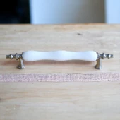 Gül Gerçek Porselen Siyah Beyaz 96 Mm Kulpları Mobilya Mutfak Dolabı Çekmece Dolap Kulpu Kulbu thumbnail 6