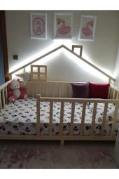 Wooden Women World Doğal Çam Ahşap Montessori Bebek Ve Çocuk Karyolası - 1