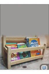 Wooden Women World Doğal Ahşap Kitaplık Masa Üstü Kitaplık Mini Kitaplık - 1