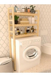 Wooden Women World Banyo Çamaşır Makinesi Üst Dolap Toplayıcı Düzenleyici - 1
