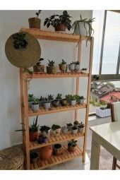 Wooden Women World Ahşap Stand Çiçeklik Saksılıksılık Raf Dolap - 3