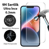 Coofbe 0.3mm 9H HD Full Kaplama Parmak İzi Bırakmaz İphone 15 Pro Max Ekran Koruyucu Darbe Emici thumbnail 2