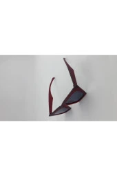 MARMORİS Kadın Mat Kırmızı Kare Kedi Lüks Güneş Gözlüğü MAR-0071-1 - 2