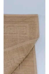 %100 Pamuk Ayak Havlusu Ayak İzli 50x70 250 Gr 20/2 Rıng Kahverengi (1 Adet) - 1
