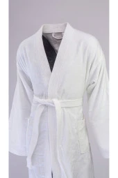 %100 Pamuk Bornoz Kadife Kimono Yaka - 4